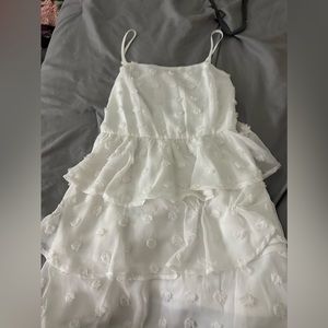 captivating white mini dress, from Francesca’s tag still on XS!